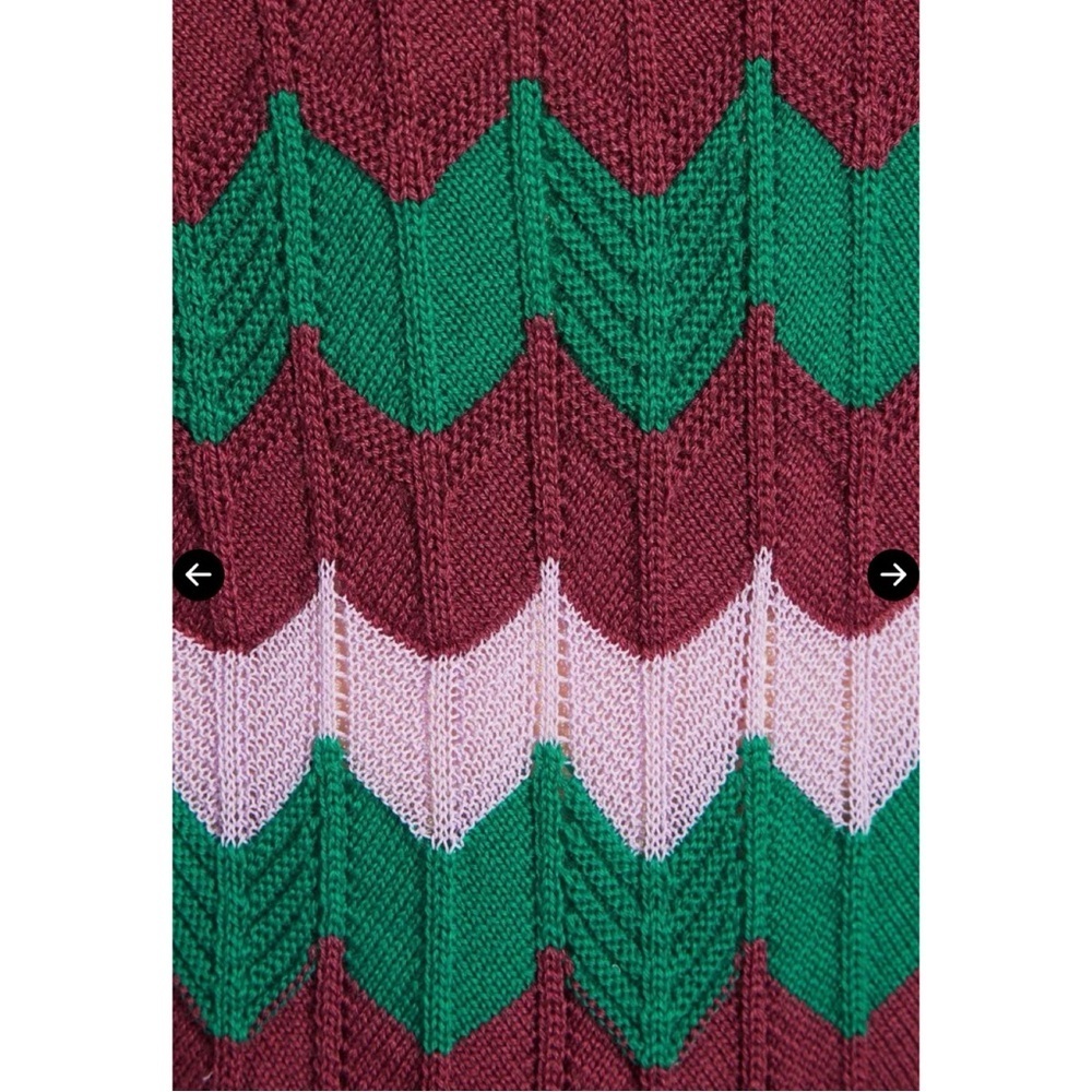 NWT M MISSONI Wide Leg Knit Jumpsuit Long Overalls Zig Zag Pattern V-Neck XS - Picture 4 of 16